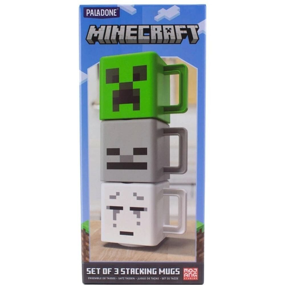 Minecraft stacking mug set of 3 cups BPA free cup set bundle NIB